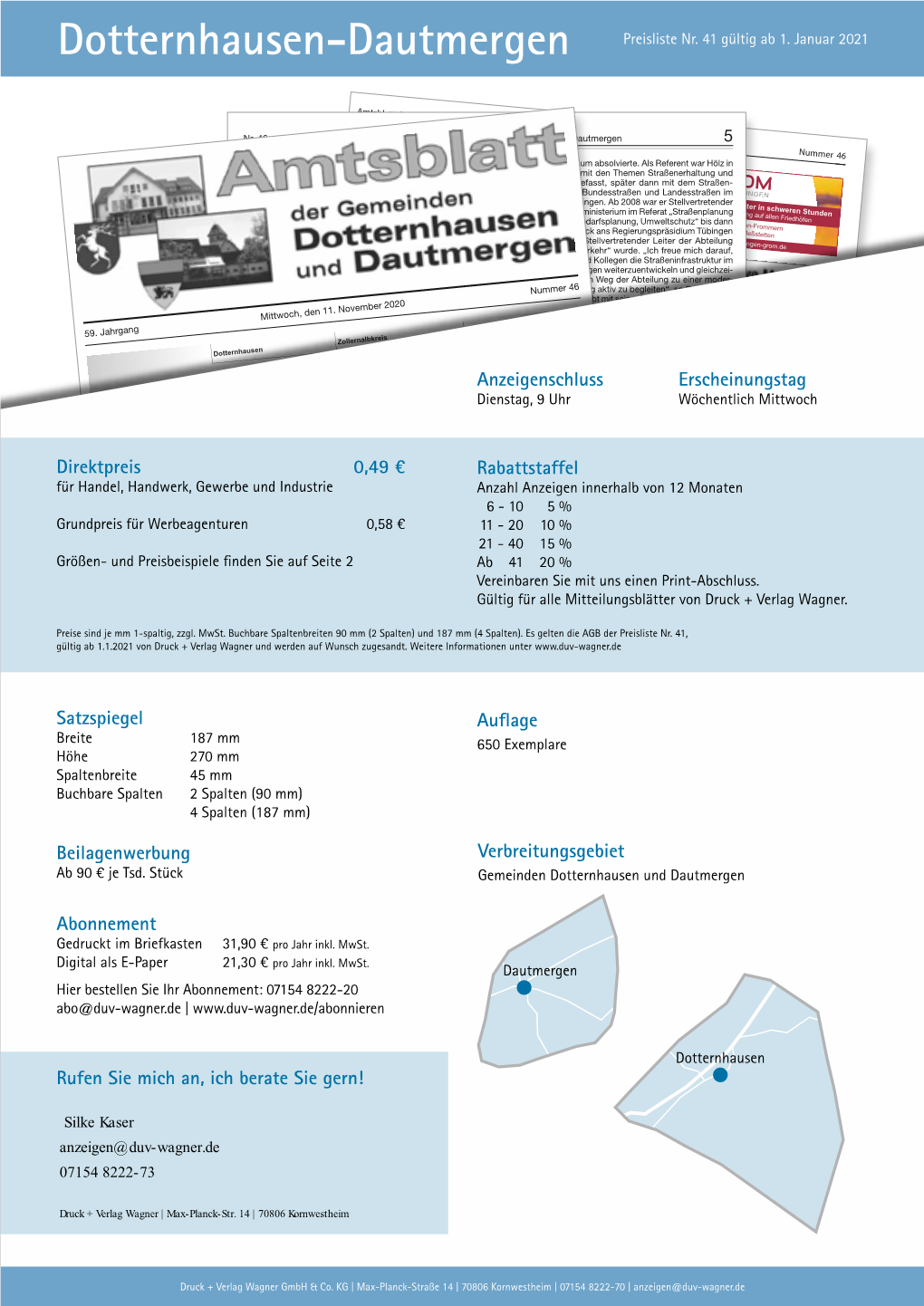 Dotternhausen-Dautmergen Preisliste Nr