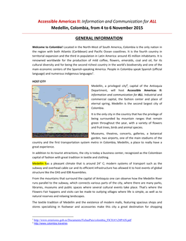 Accessible Americas II: Information and Communication for ALL Medellin, Colombia, from 4 to 6 November 2015