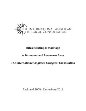 Rites Relating to Marriage a Statement and Resources from The