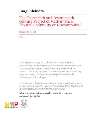 The Fourteenth and Seventeenth Century Project of Mathematical Physics