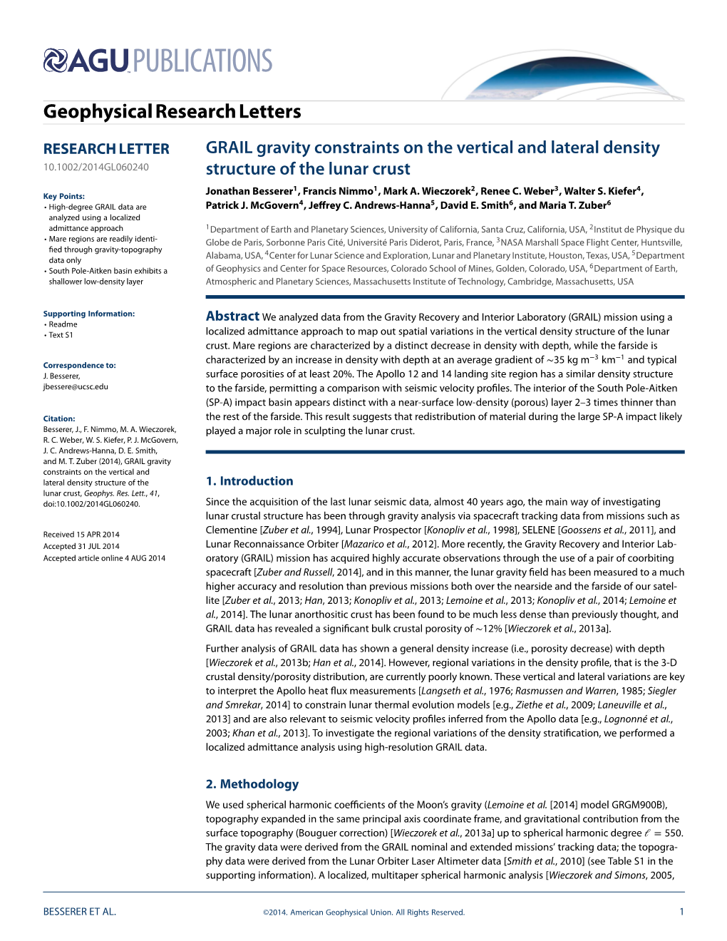 GRAIL Gravity Constraints on the Vertical and Lateral Density Structure of the 1