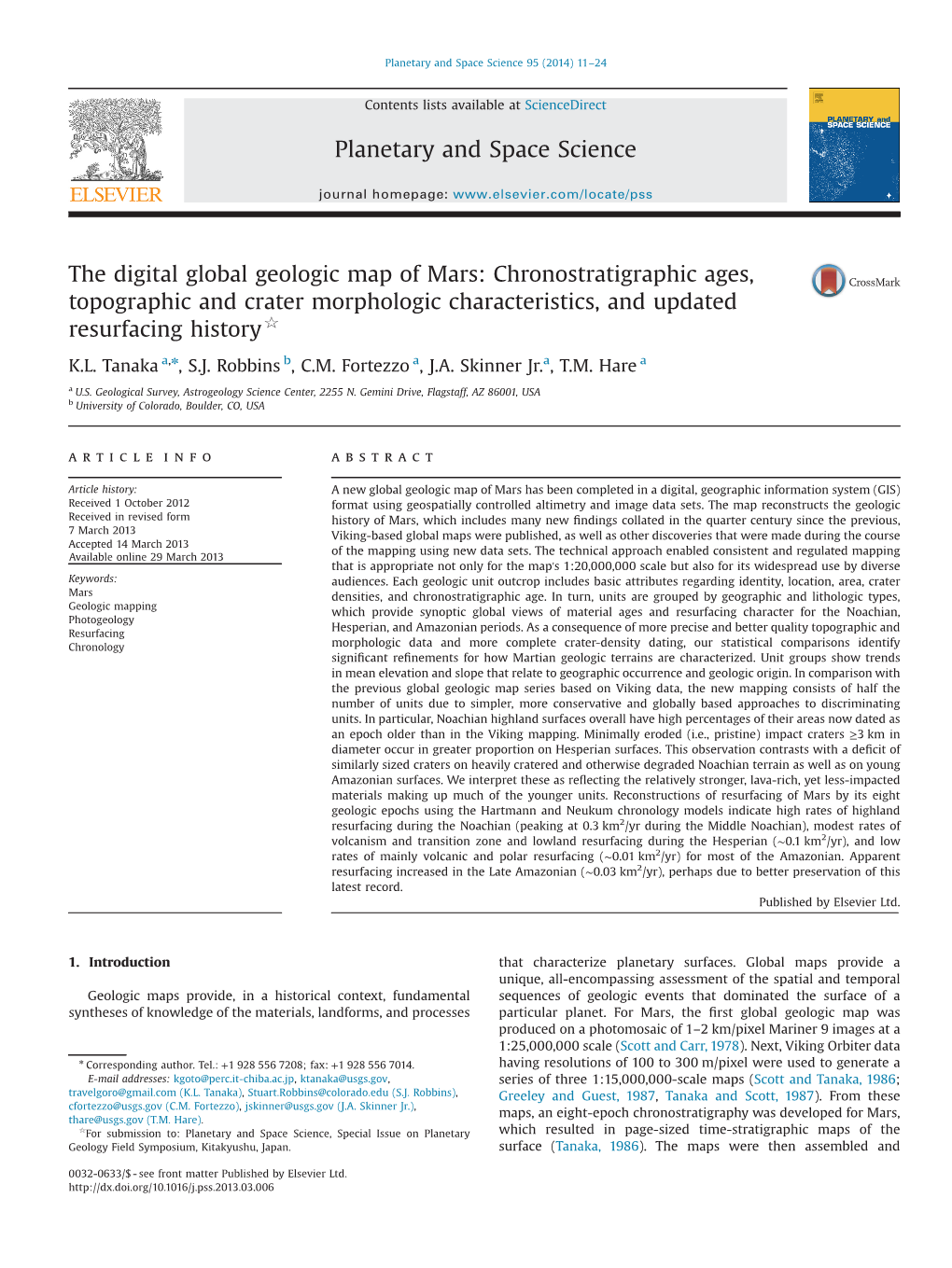 The Digital Global Geologic Map of Mars Chronostratigraphic Ages