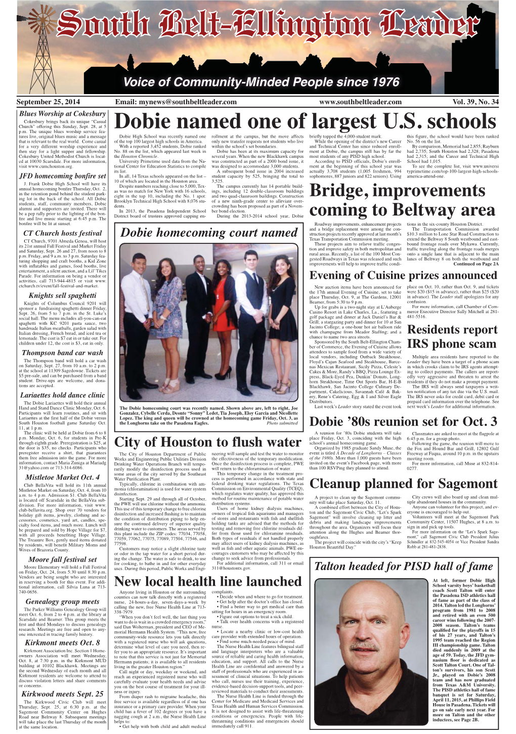 Dobie Named One of Largest U.S. Schools P.M