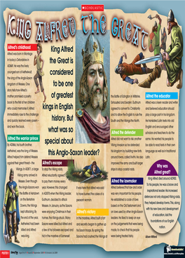 King Alfred the Great Is Considered to Be One of Greatest Kings in English