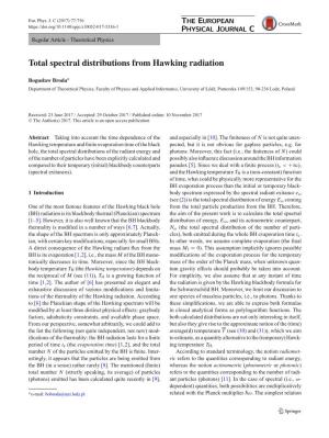 Total Spectral Distributions from Hawking Radiation