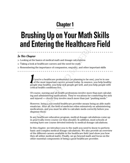 Brushing up on Your Math Skills and Entering the Healthcare Field