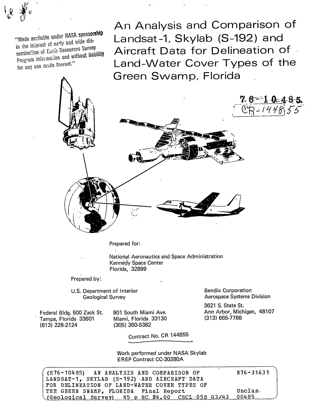 Land-W Ater Cover Types of the Green Swamp, Florida 7.W;-A1. 445