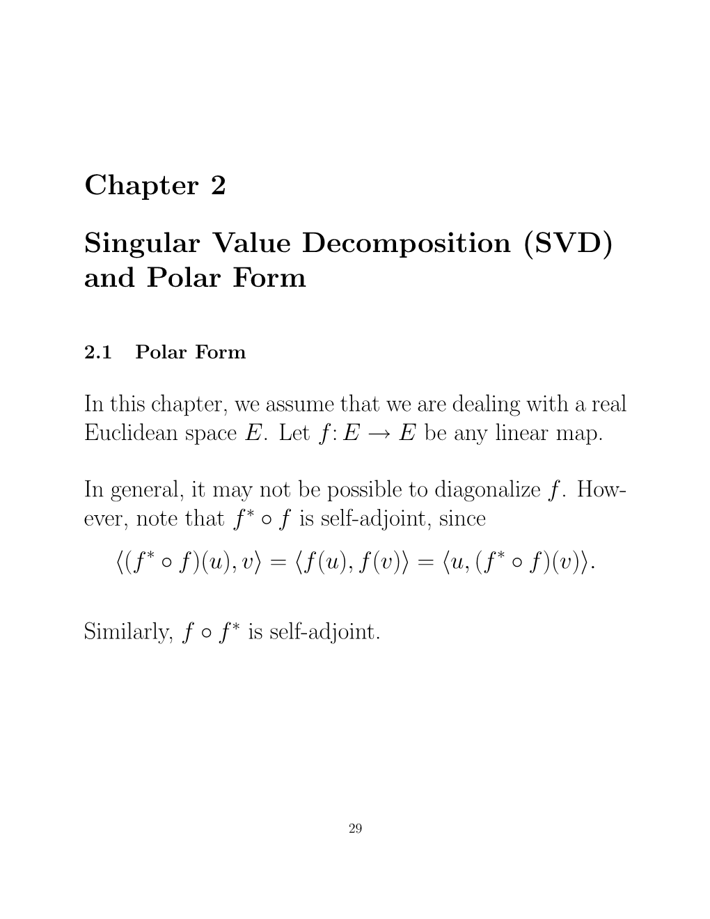 Chapter 2 Singular Value Decomposition (SVD) And Polar Form - DocsLib