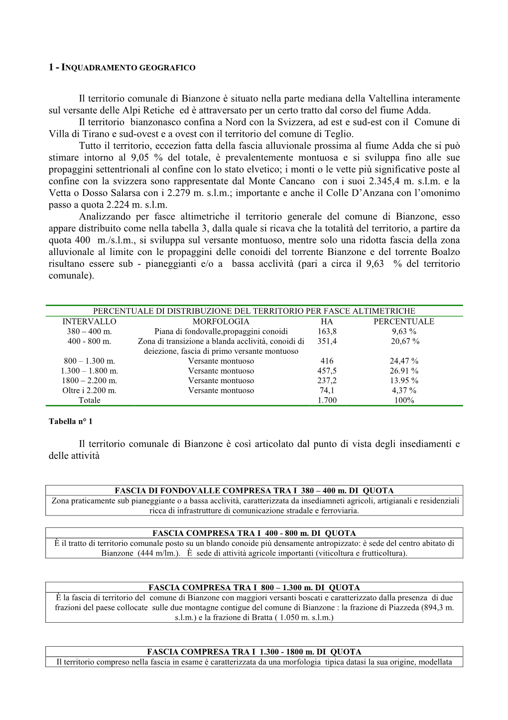 Inquadramento Geografico,Geologico E Climatologico