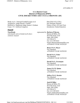 U.S. District Court District of Minnesota (DMN) CIVIL DOCKET for CASE #: 0:11-Cv-00639-PJS -JJG