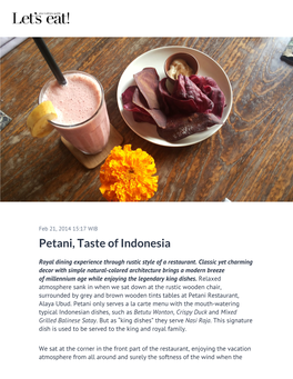 Petani, Taste of Indonesia