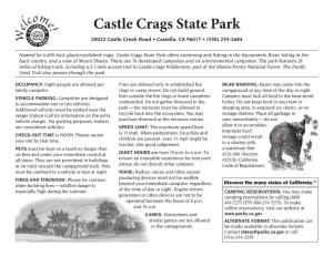 Castle Crags State Park 20022 Castle Creek Road • Castella, CA 96017 • (530) 235-2684