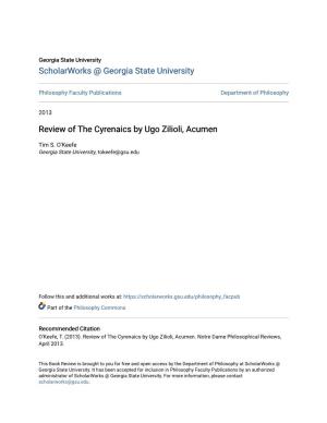 Review of the Cyrenaics by Ugo Zilioli, Acumen