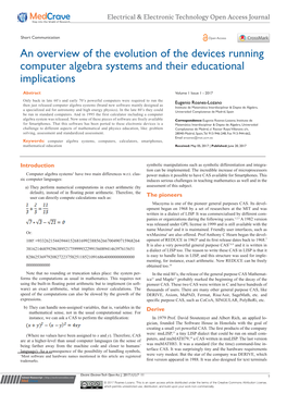 An Overview of the Evolution of the Devices Running Computer Algebra Systems and Their Educational Implications