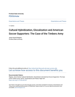 Cultural Hybridization, Glocalization and American Soccer Supporters: the Case of the Timbers Army