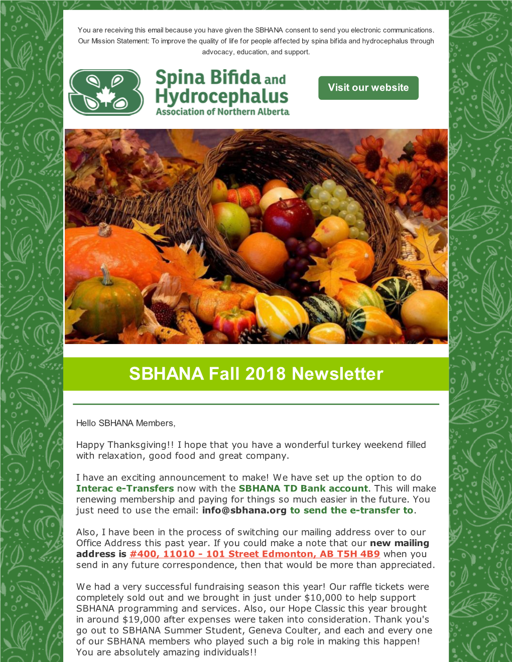 Fall 2018 Newsletter