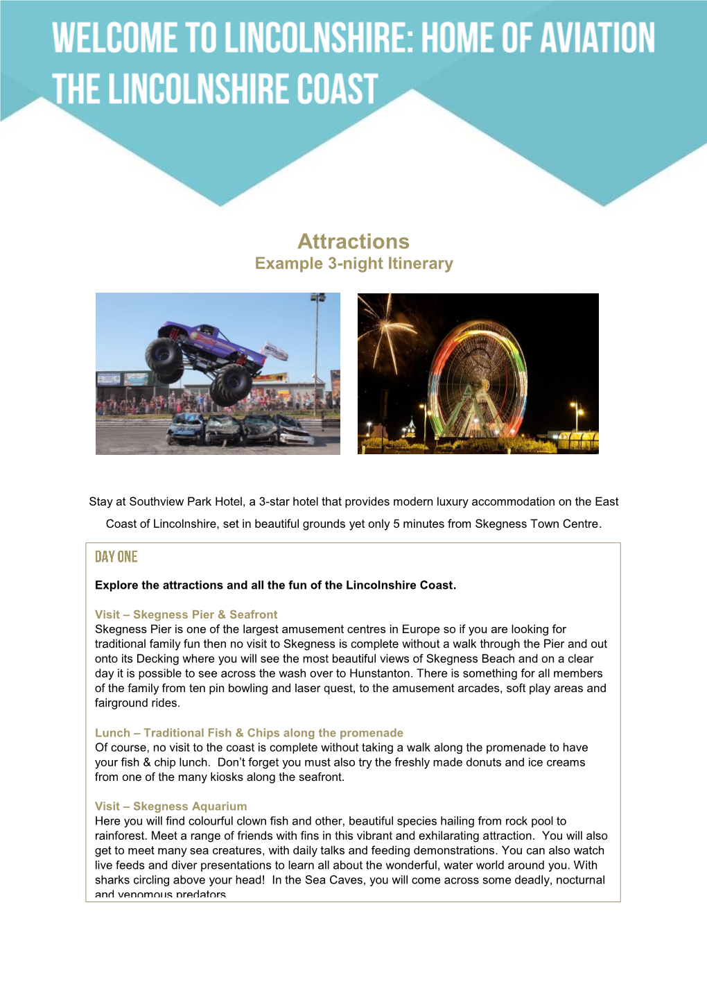 Attractions Example 3-Night Itinerary