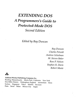EXTENDING DOS a Programmers's Guide to Protected-Mode DOS Second Edition