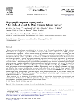A Key Study All Around the Oligo–Miocene Tethyan Seaway$ Mathias Harzhausera,Ã, Andreas Kroha, Oleg Mandica, Werner E