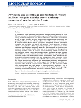 Phylogeny and Assemblage Composition of Frankia in Alnus Tenuifolia Nodules Across a Primary Successional Sere in Interior Alaska