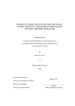 Cross-Cultural Encounter and the Novel: Nation, Identity, and Genre in Nineteenth- Century British Literature