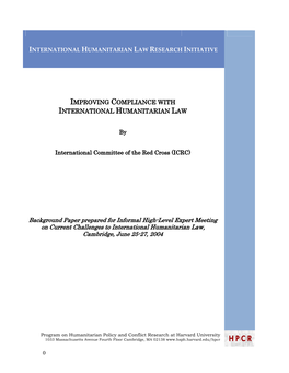 Improving Compliance with International Humanitarian Law