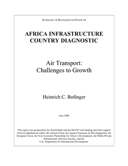 Air Transport: Challenges to Growth