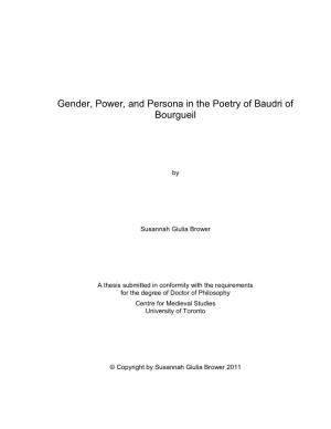 Gender, Power, and Persona in the Poetry of Baudri of Bourgueil