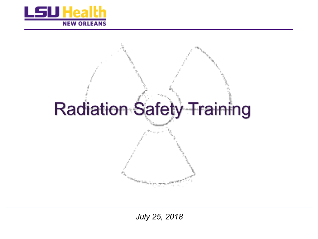 Radiation Safety Training