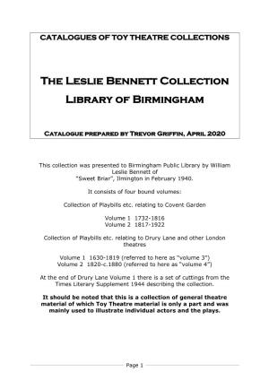 Catalogues of Toy Theatre Collections