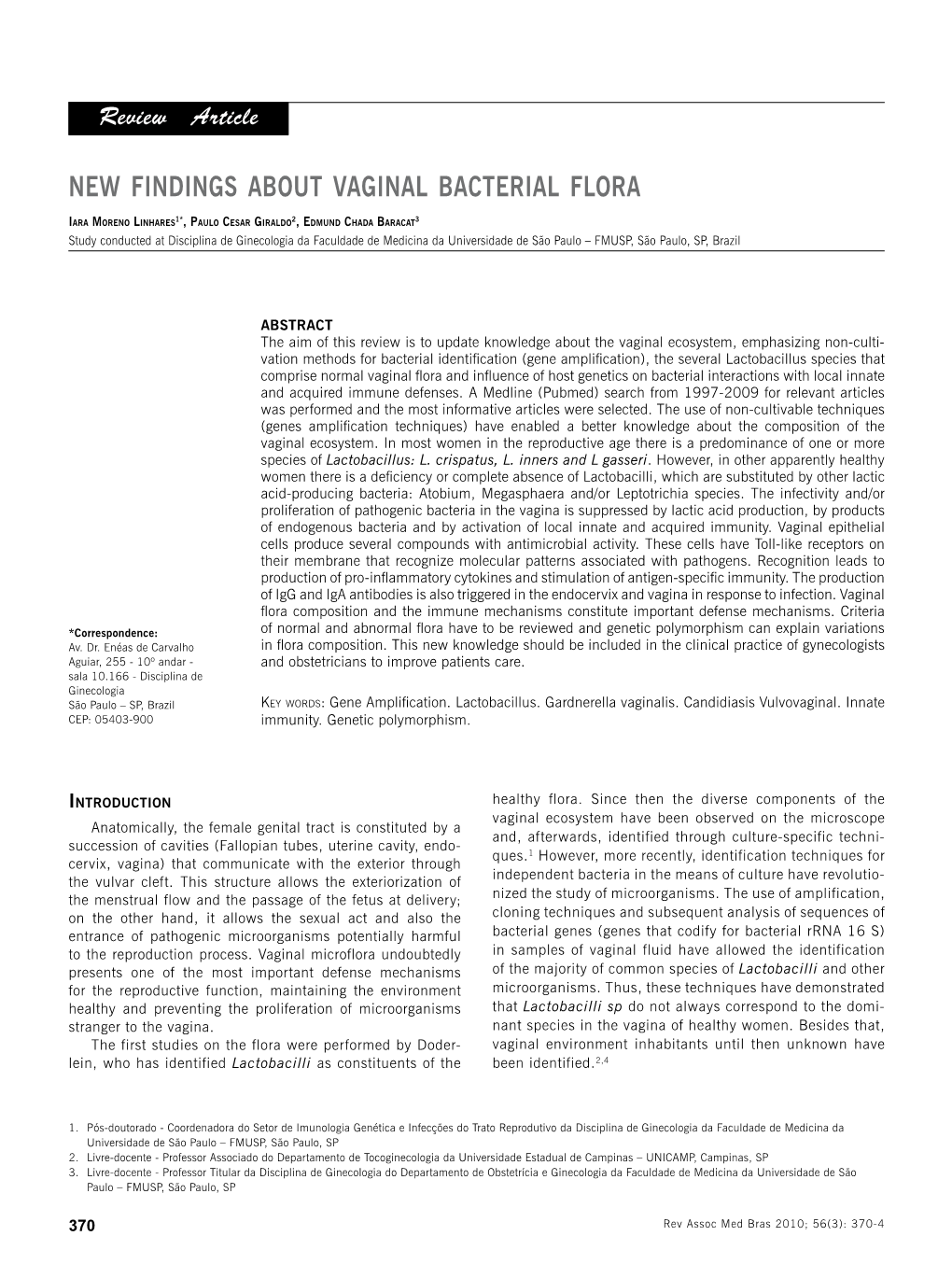 New Findings About Vaginal Bacterial Flora