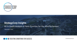 Strategycorp Insights an In-Depth Analysis of Party Priorities for the 43Rd Parliament