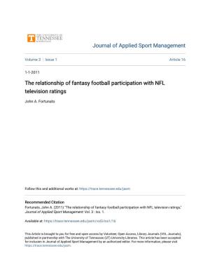 The Relationship of Fantasy Football Participation with NFL Television Ratings