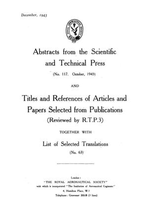 Abstracts from the Scientific and Technical Press Titles And