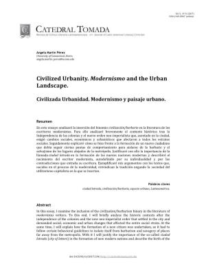 Civilized Urbanity. Modernismo and the Urban Landscape