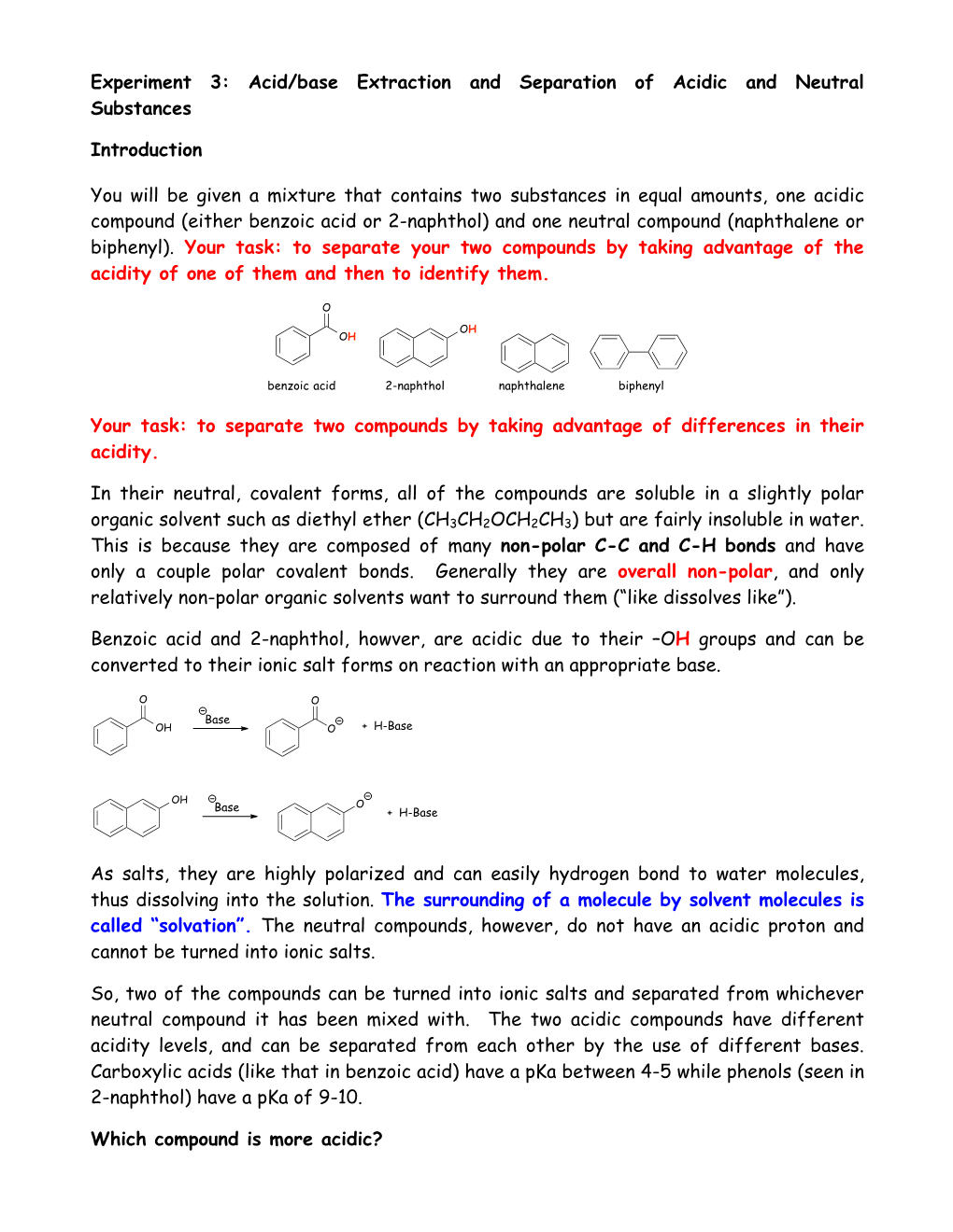 Acid/Base Extraction and Separation of Acidic and Neutral Substances