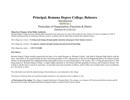 Principal, Remuna Degree College, Balasore