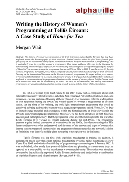 Writing the History of Women's Programming at Telifís Éireann: A