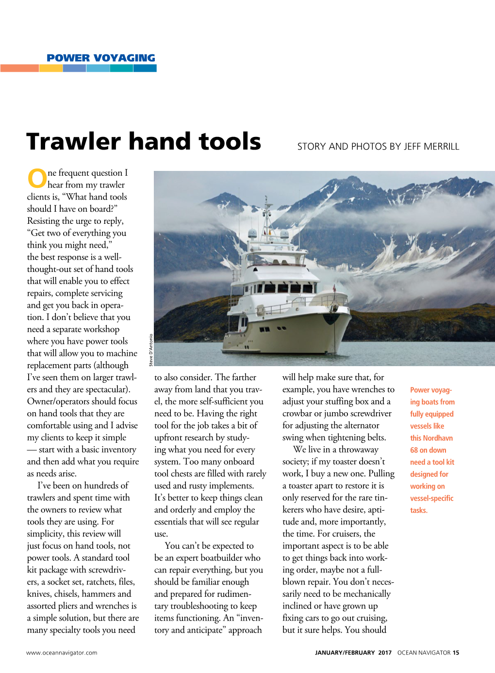 Trawler Hand Tools STORY and PHOTOS by JEFF MERRILL