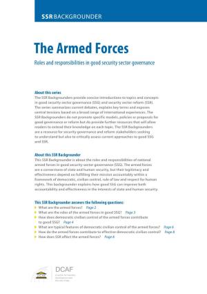 The Armed Forces: Roles and Responsibilities in Good Security