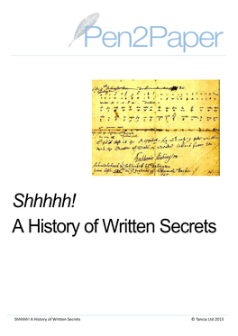 Shhhhh! a History of Written Secrets