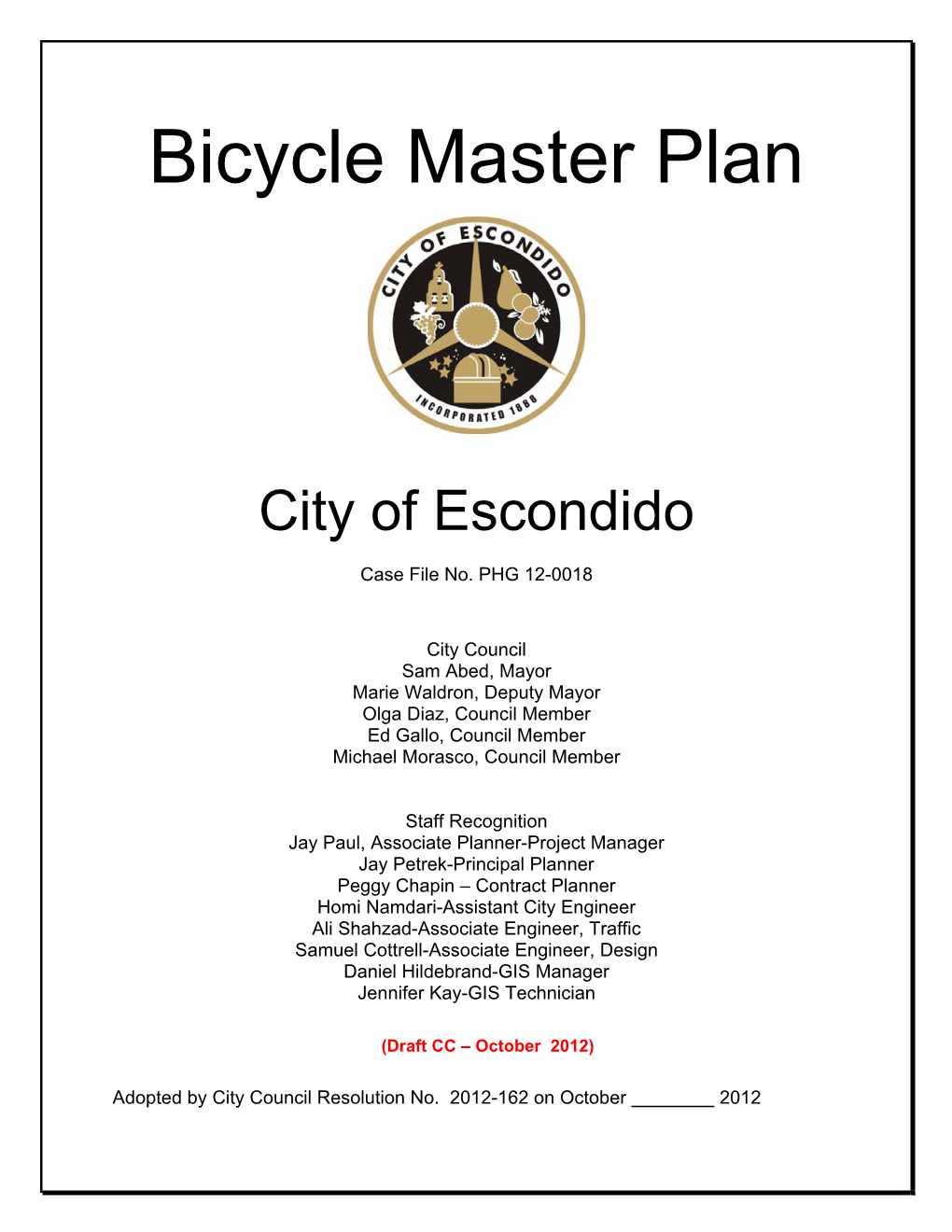 Bicycle Master Plan