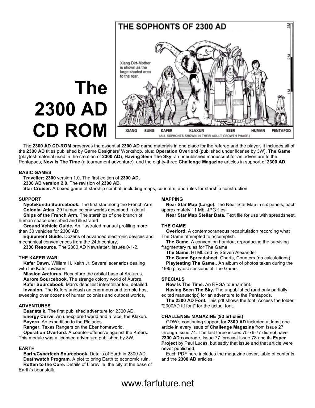 The 2300 AD CD-ROM Preserves the Essential 2300 AD Game Materials in One Place for the Referee and the Player