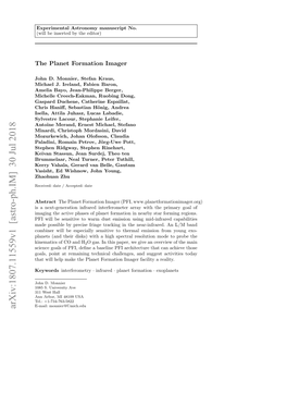 Arxiv:1807.11559V1 [Astro-Ph.IM] 30 Jul 2018 2 Monnier, Kraus, Ireland, Et Al