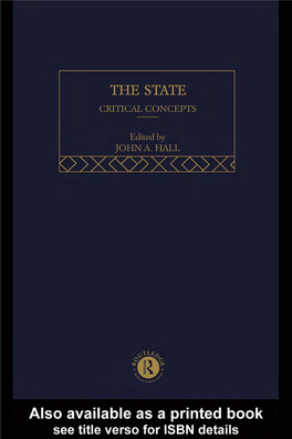 The State: Critical Concepts, Volume