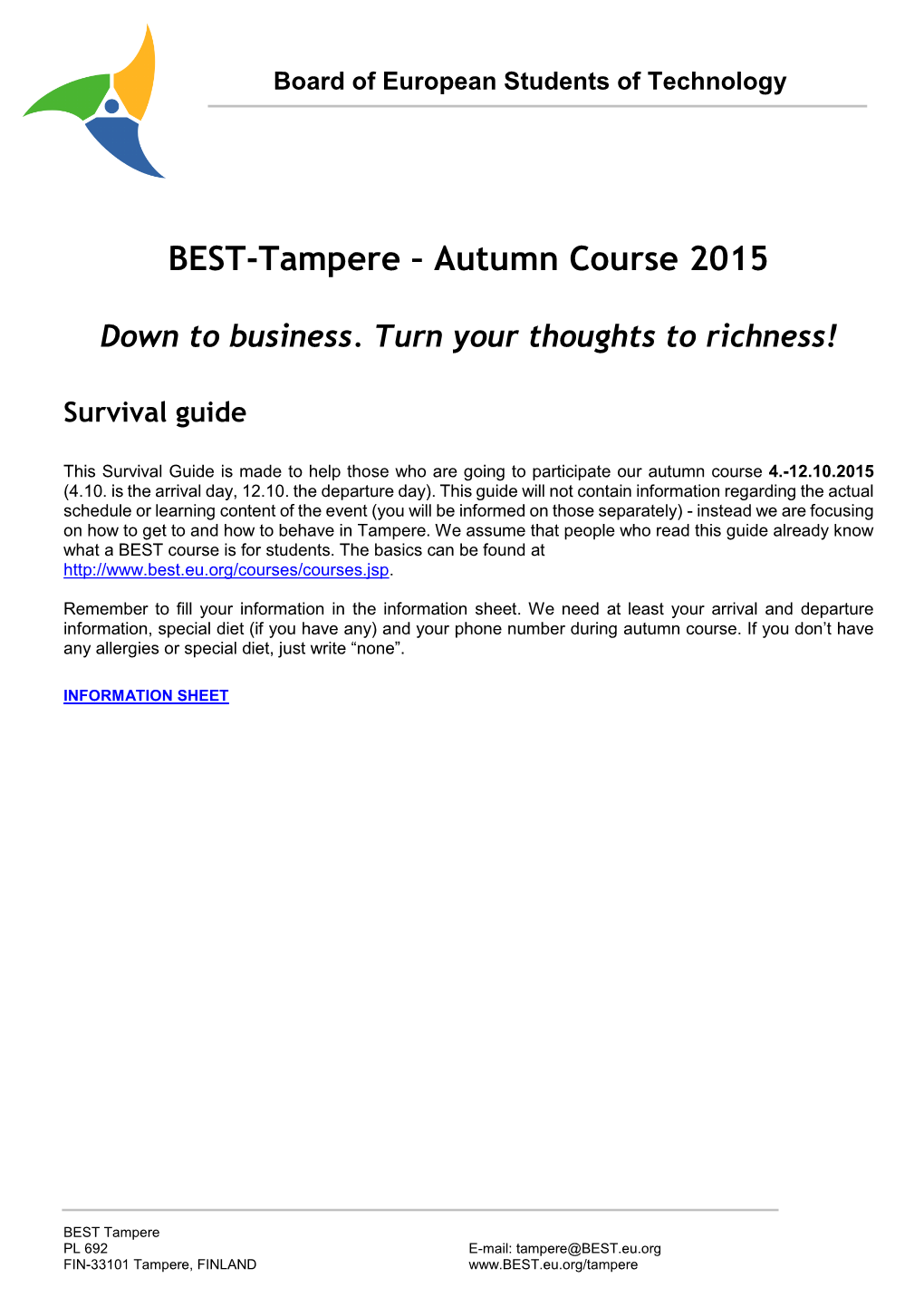 Autumn Course 2015