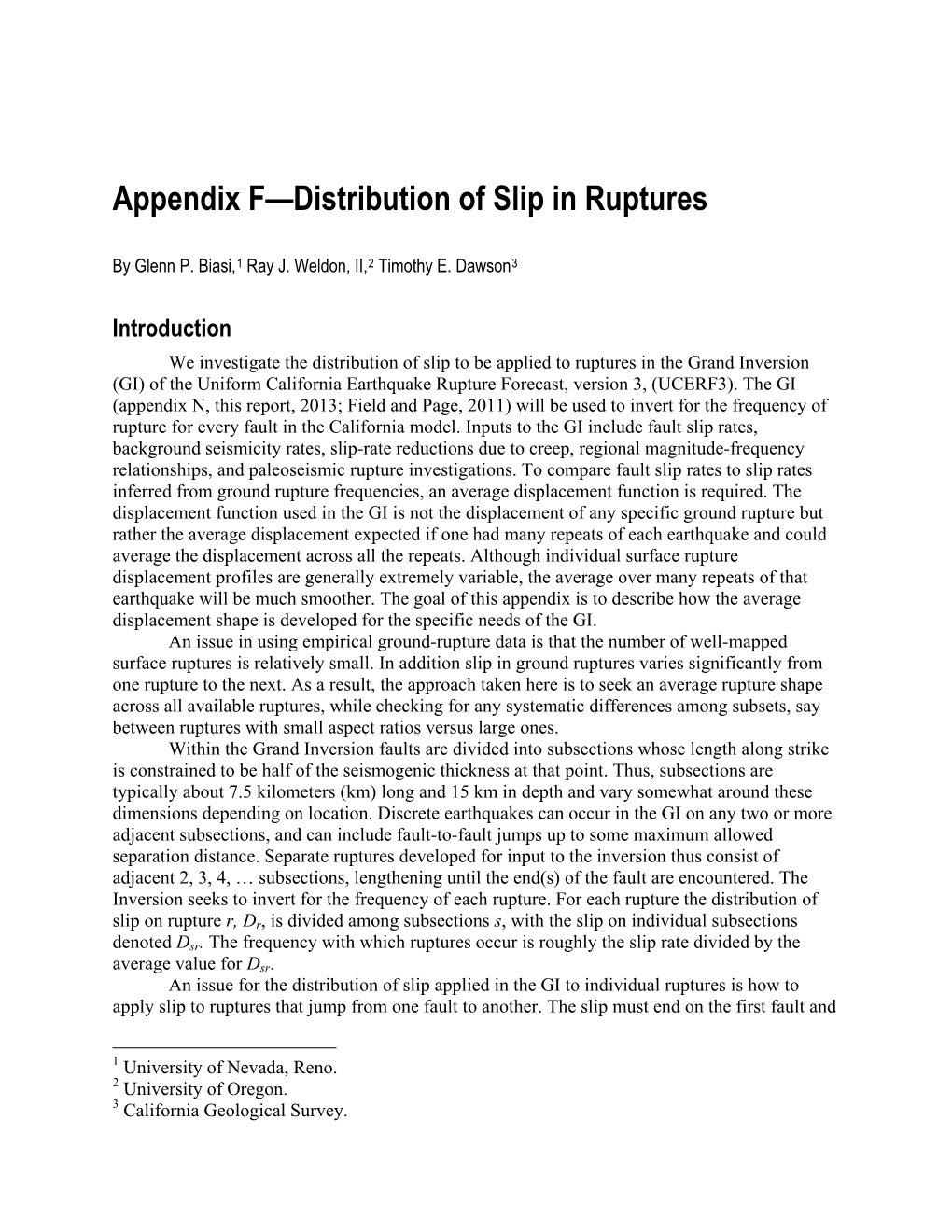 Appendix F—Distribution of Slip in Ruptures