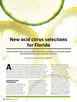 New Acid Citrus Selections for Florida