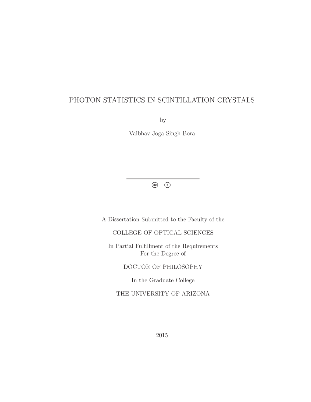 Photon Statistics in Scintillation Crystals