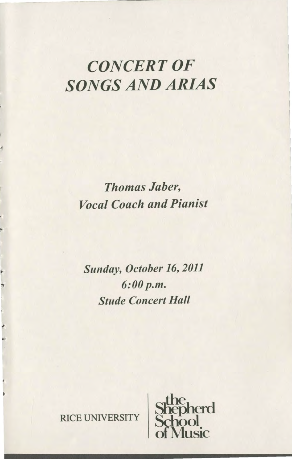 CONCERT of SONGS and ARIAS Ofmusic